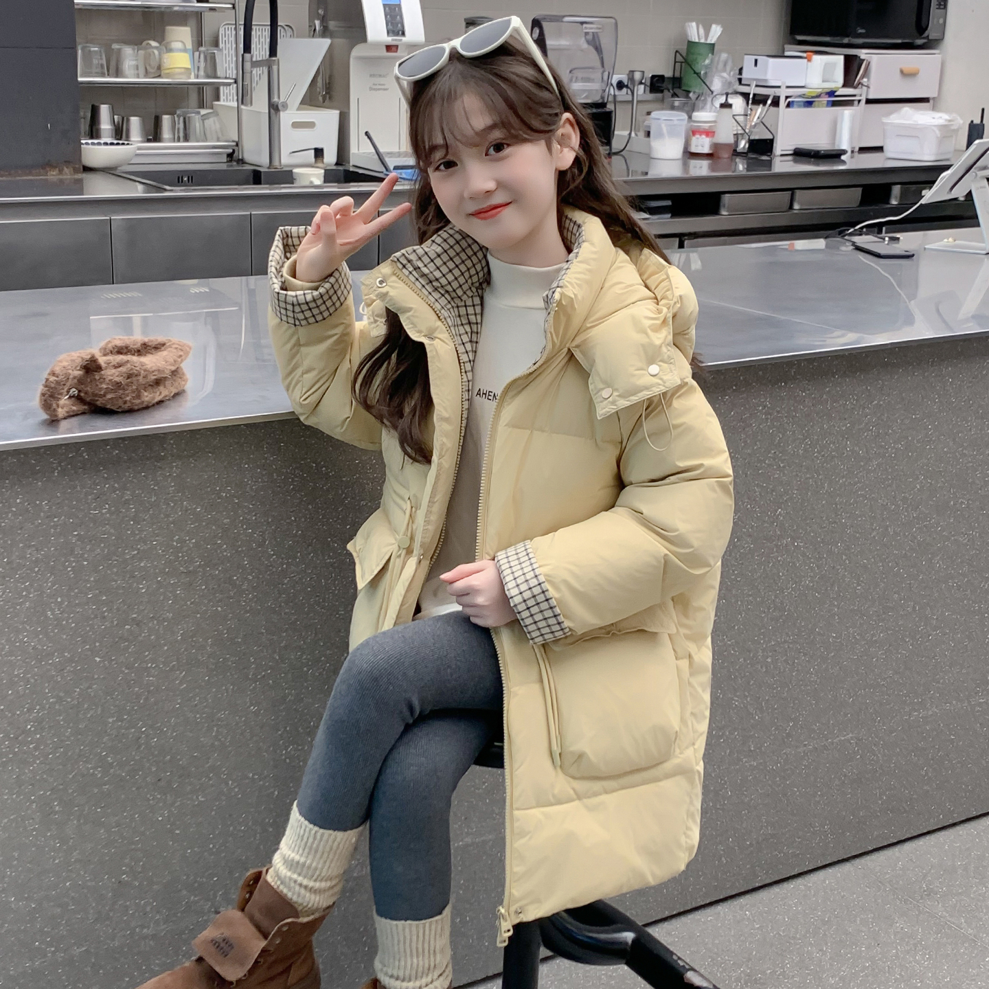 女童棉服冬装2025新款儿童洋气中长款今年流行爆款棉袄小女孩外套