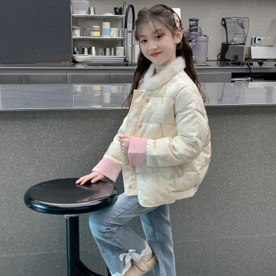 女童冬羽绒服2025新款儿童冬季洋气国风汉服外套女孩冬装90白鸭绒