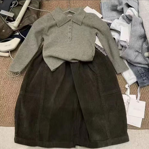 女童秋套装2026新款洋气儿童时髦森系简约两件套女孩春秋款衣服潮