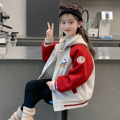 女童冬装外套2025新款儿童网红洋气爆款夹棉加厚小女孩冬季棒球服