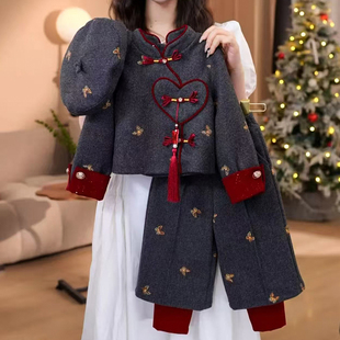 女童冬装套装2025新款洋气儿童时髦加厚立体两件套小女孩冬季衣服