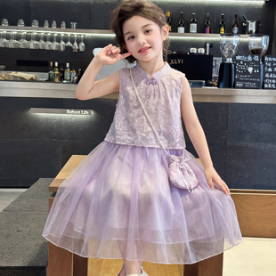 女童汉服夏季2026新款洋气儿童时髦国风中式连衣裙女孩超仙裙子潮