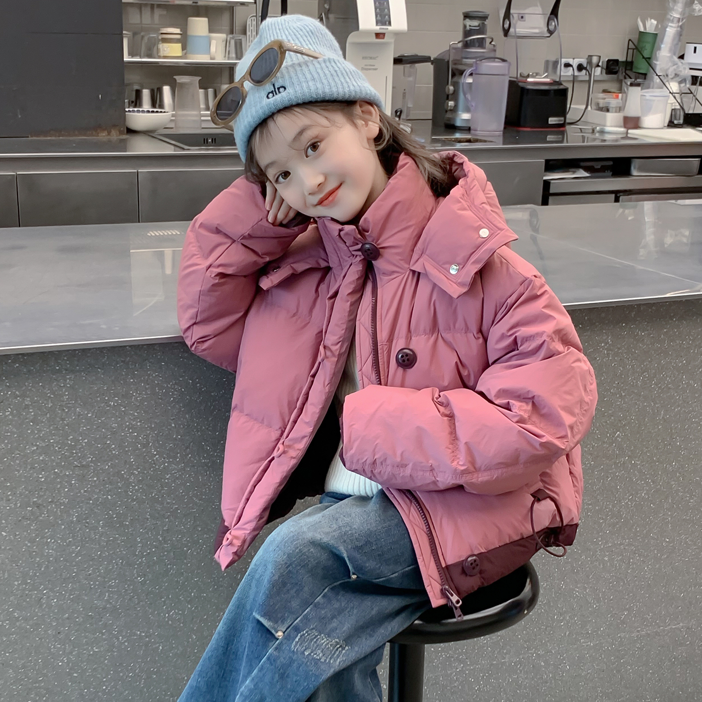 女童羽绒服冬季2025新款儿童洋气时髦90白鸭绒加厚外套小女孩冬装