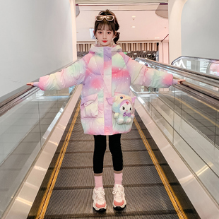 女童羽绒服2026新款冬季儿童洋气加厚中长款免洗90白鸭绒女孩外套