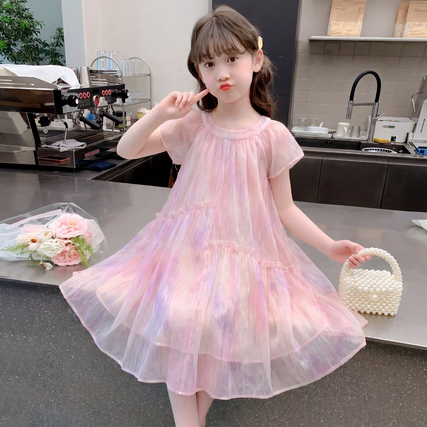 女童公主裙夏季2026新款洋气儿童时髦韩版网红连衣裙女孩夏装裙子