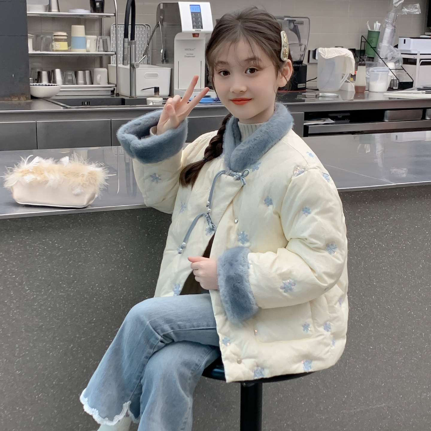 女童冬装羽绒服2025新款儿童汉服洋气90白鸭绒女孩国风冬季外套,童装/婴儿装/亲子装,羽绒服,淘宝优惠券,粉丝福利购,淘宝优惠卷