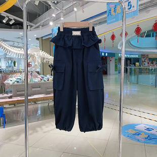 女童裤子春秋款2026新款儿童洋气韩版网红工装裤小女孩春装休闲裤
