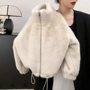 女童外套冬装2026新款洋气儿童毛绒立领加厚毛毛衣小女孩冬季上衣