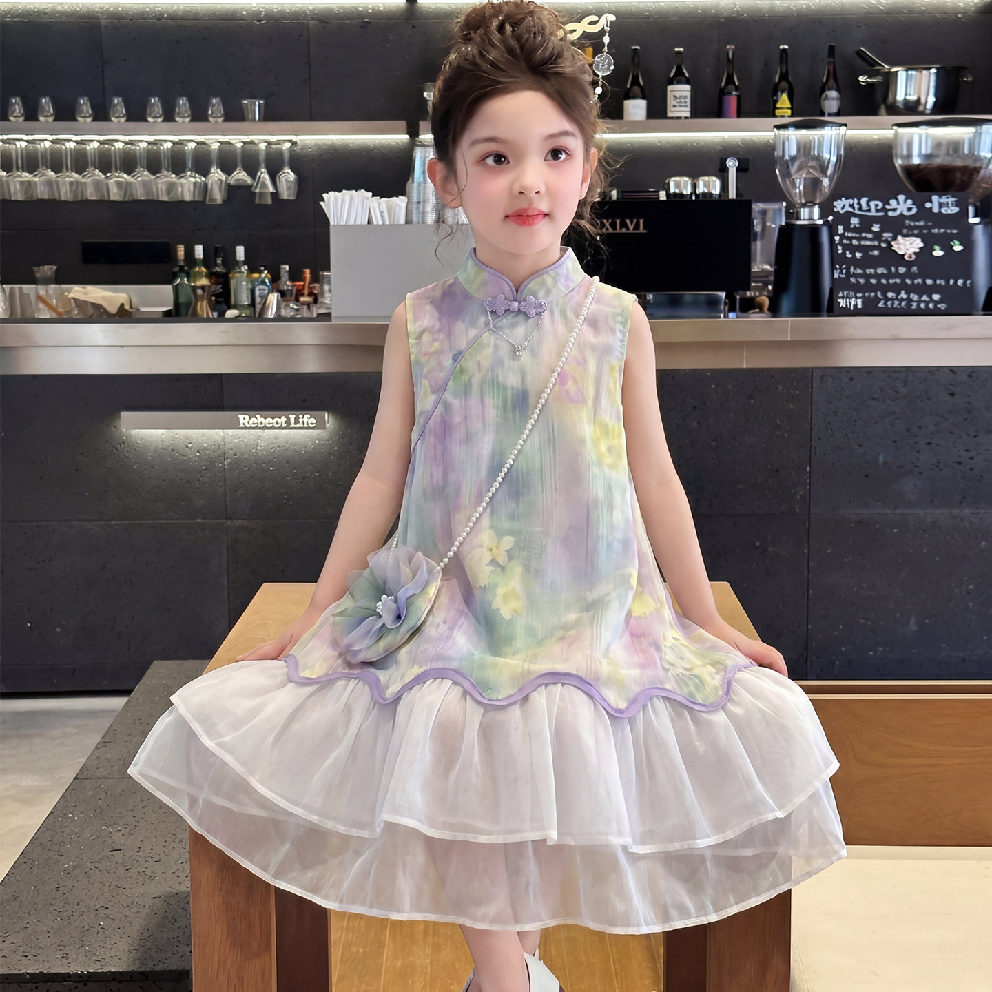 女童连衣裙夏季2026新款洋气汉服儿童韩版国风旗袍裙女孩夏款裙子