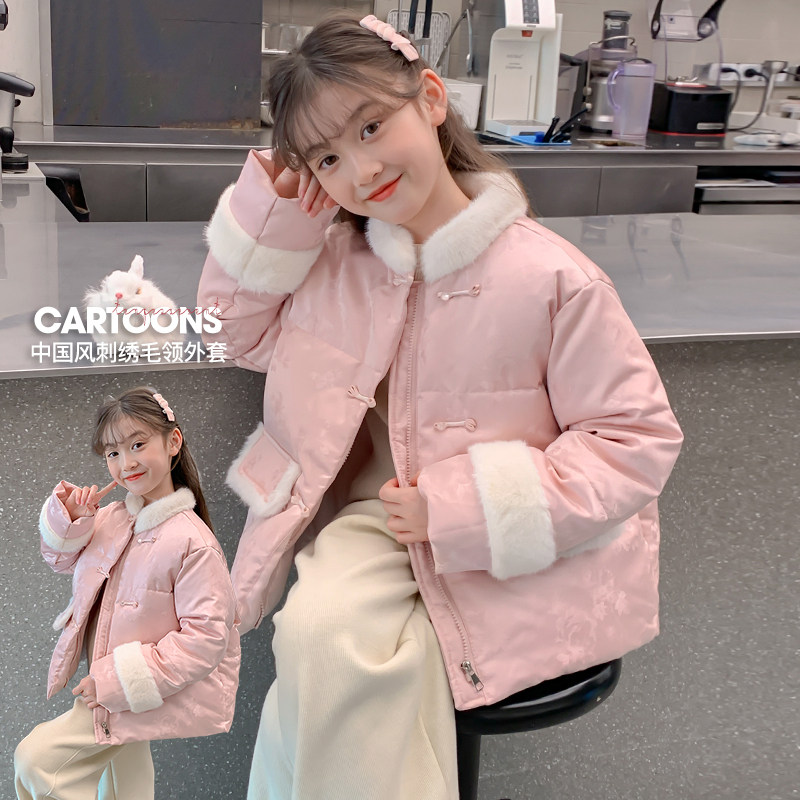 女童棉服冬季2025新款儿童洋气潮流加厚羽绒棉袄外套女孩冬装棉衣