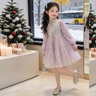 女童连衣裙春装2026新款儿童网红洋气爆款长袖公主裙女孩春款裙子