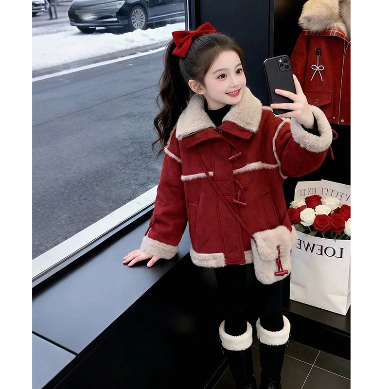 女童冬装外套2026新款洋气儿童加厚麂皮红色过年服小女孩冬季衣服,童装/婴儿装/亲子装,普通外套,淘宝优惠券,粉丝福利购,淘宝优惠卷