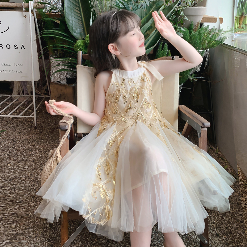 女童连衣裙夏季2025新款儿童公主裙洋气时髦礼服裙夏款小女孩裙子