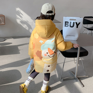 女童棉服冬装2025新款儿童洋气时髦中长款羽绒棉袄外套女孩棉衣