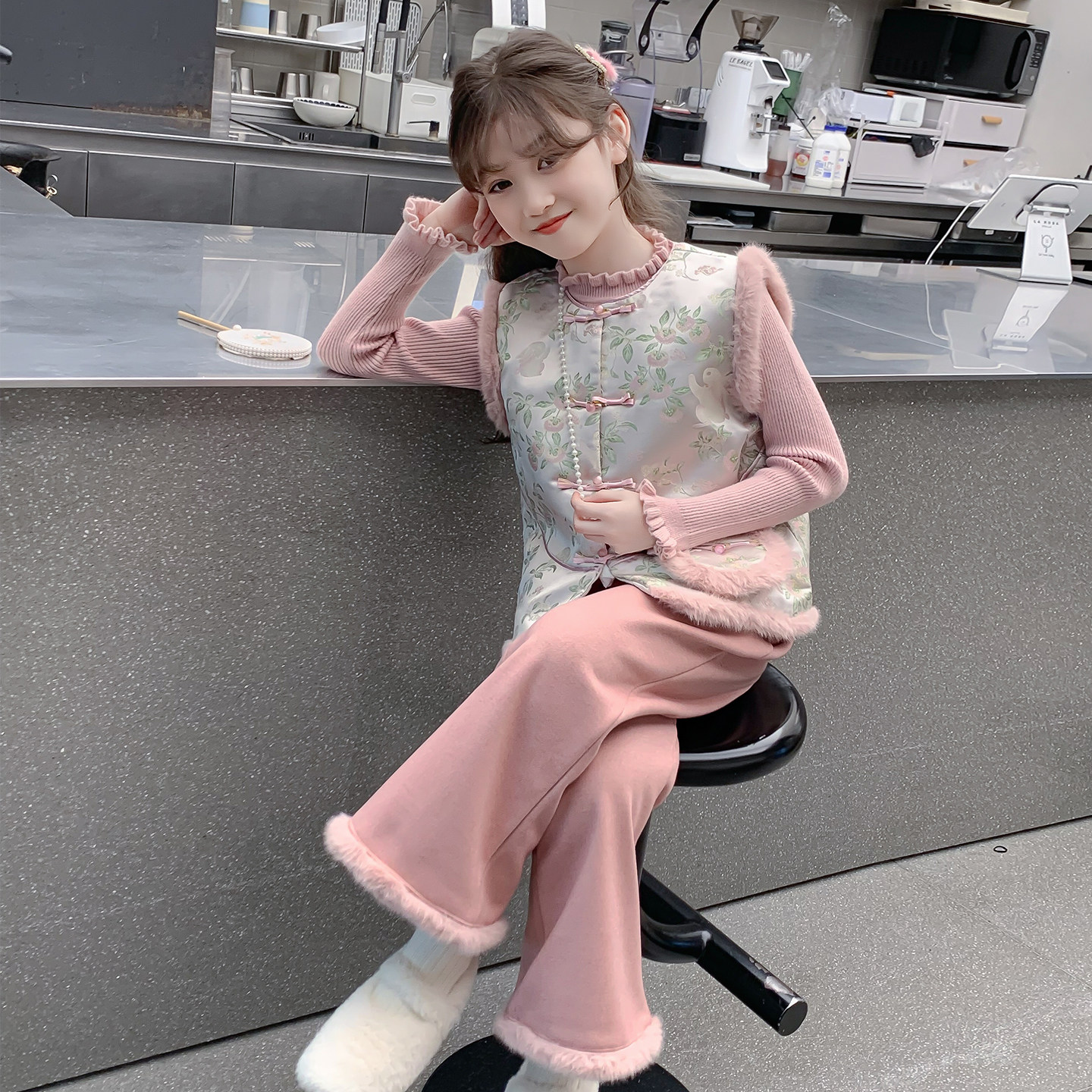 汉服女童2026新款秋冬装儿童洋气国风新中式加绒加厚女孩古风套装,童装/婴儿装/亲子装,汉服,淘宝优惠券,粉丝福利购,淘宝优惠卷