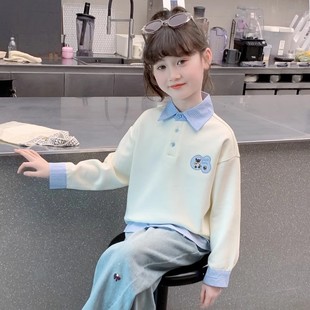 女童春装套装2026新款儿童洋气时髦网红pool衫两件套春秋款女孩潮