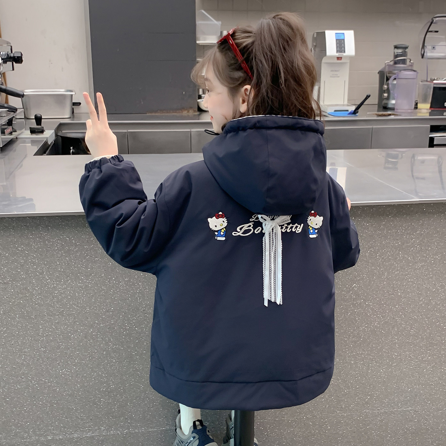 女童冬装外套2025新款儿童洋气时髦加厚保暖棉袄女孩冬季网红棉服