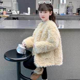 女童小香风外套冬装2026新款儿童超好看加绒加厚冬季女孩时髦上衣