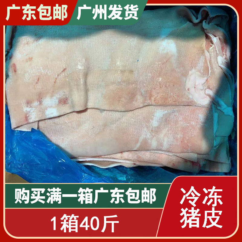猪皮冷冻新鲜  肉皮新鲜冷冻猪皮 生猪皮 猪肉皮生的 冷冻 40斤装