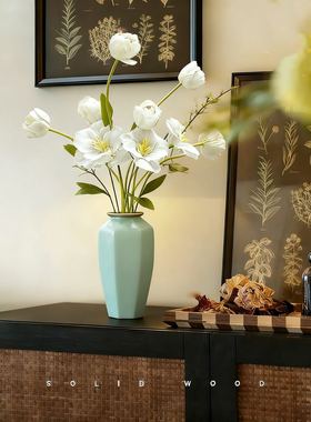 新中式陶瓷花瓶几何造型装饰摆件