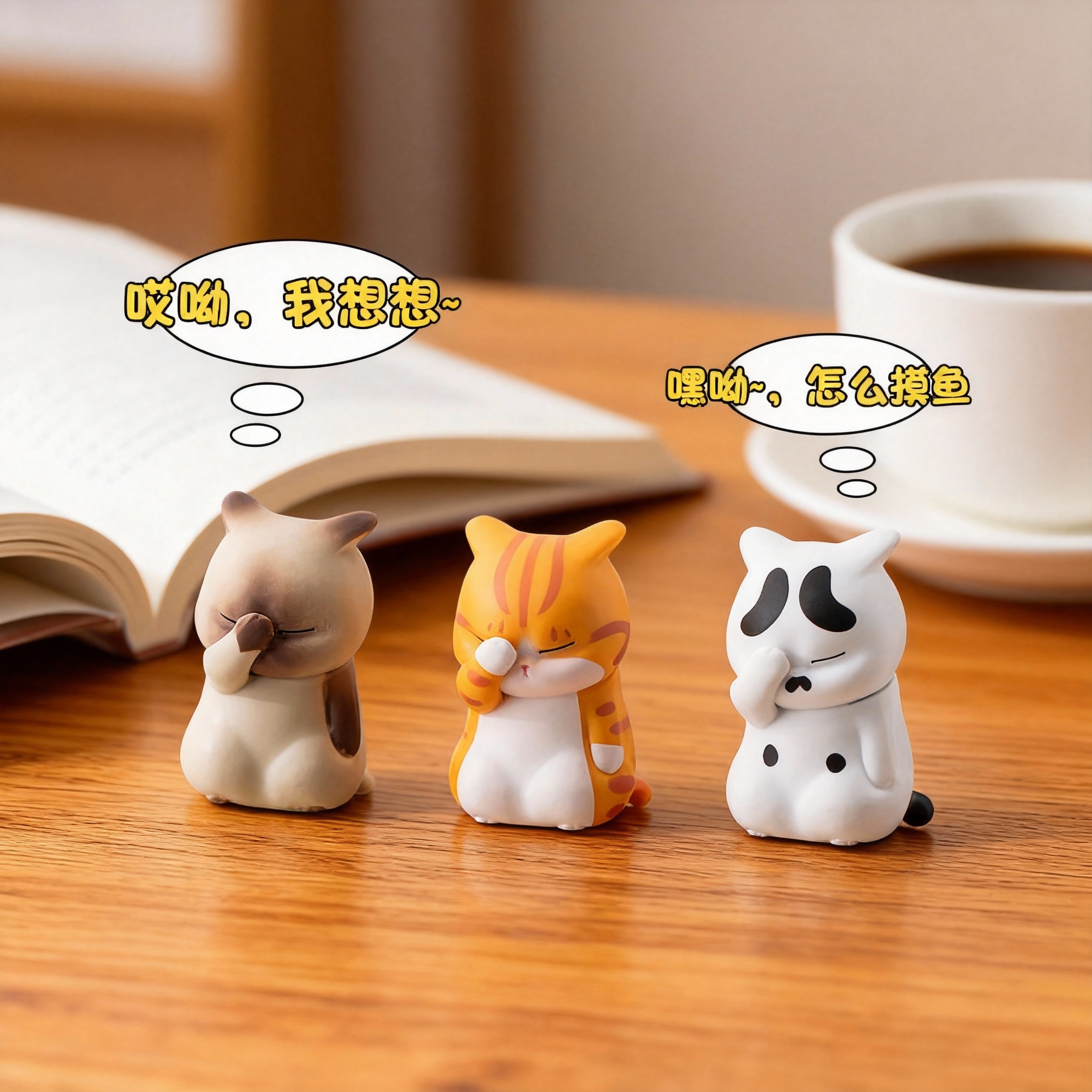 卡通可爱小猫桌面摆件