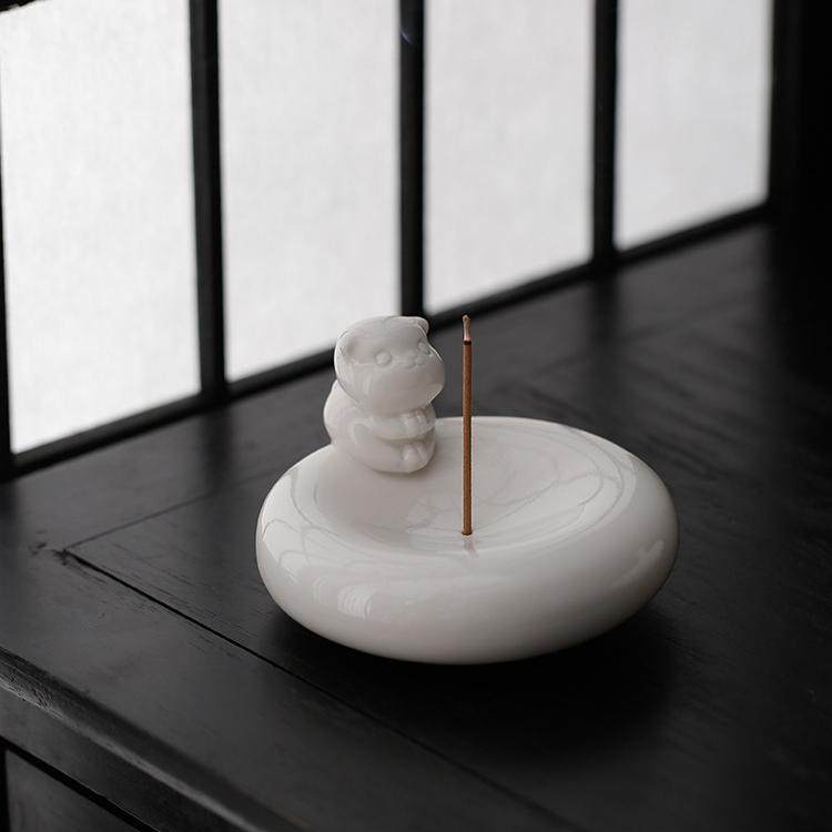 线香插香座可爱创意日式陶瓷家用室内不落灰托盘香熏炉藏香高级感,家居饰品,香托/香盘/香座/香插,淘宝优惠券,粉丝福利购,淘宝优惠卷