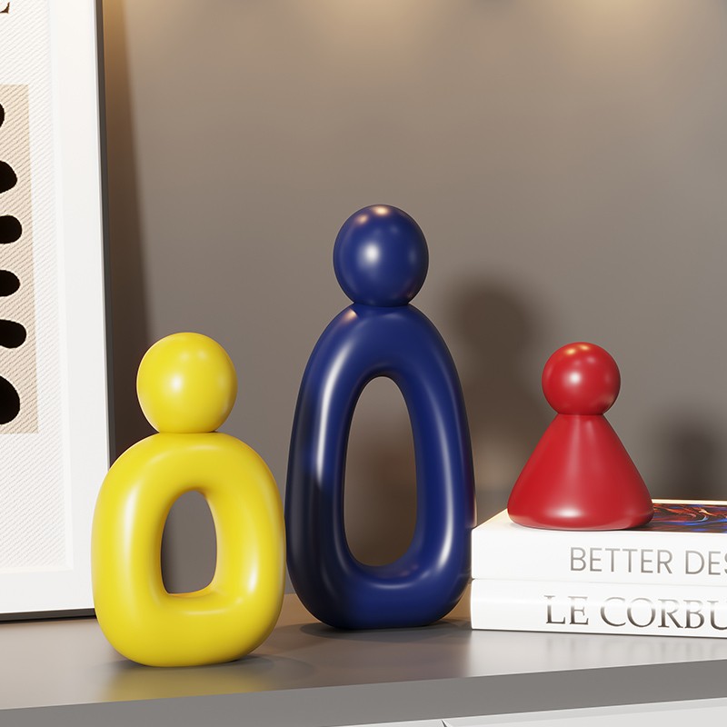 现代简约几何人物造型装饰摆件