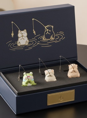 萌宠动物树脂桌面摆件礼盒装