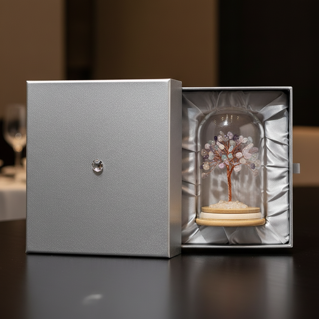 轻奢风水晶发财树桌面摆件