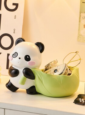 可爱熊猫造型树脂桌面装饰品