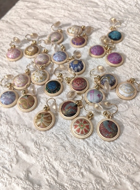 真丝名家耳夹耳坠蚊香盘耳夹休闲新中式直径1.6厘米