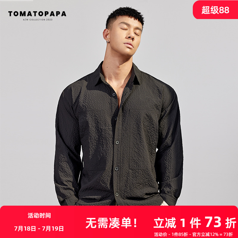 秋季长袖衬衫tomatopapa翻领
