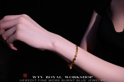 造办处细工足金手链岁穗长安