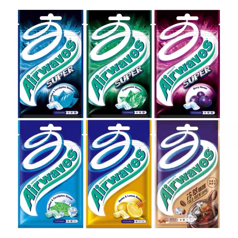 香港airwaves劲浪爽浪无糖口香糖极酷呛凉薄荷超清凉开车提神零食