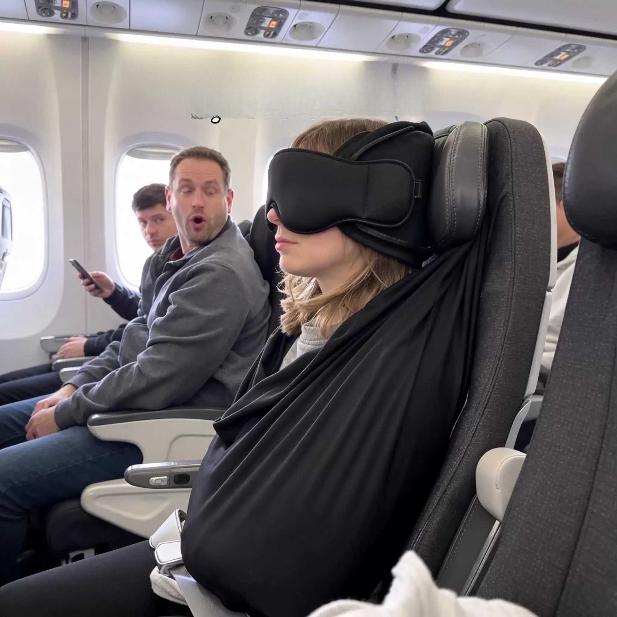 带头靠手托3D旅行眼罩 飞机高铁悬挂式午休睡眠U型枕固定式护颈枕