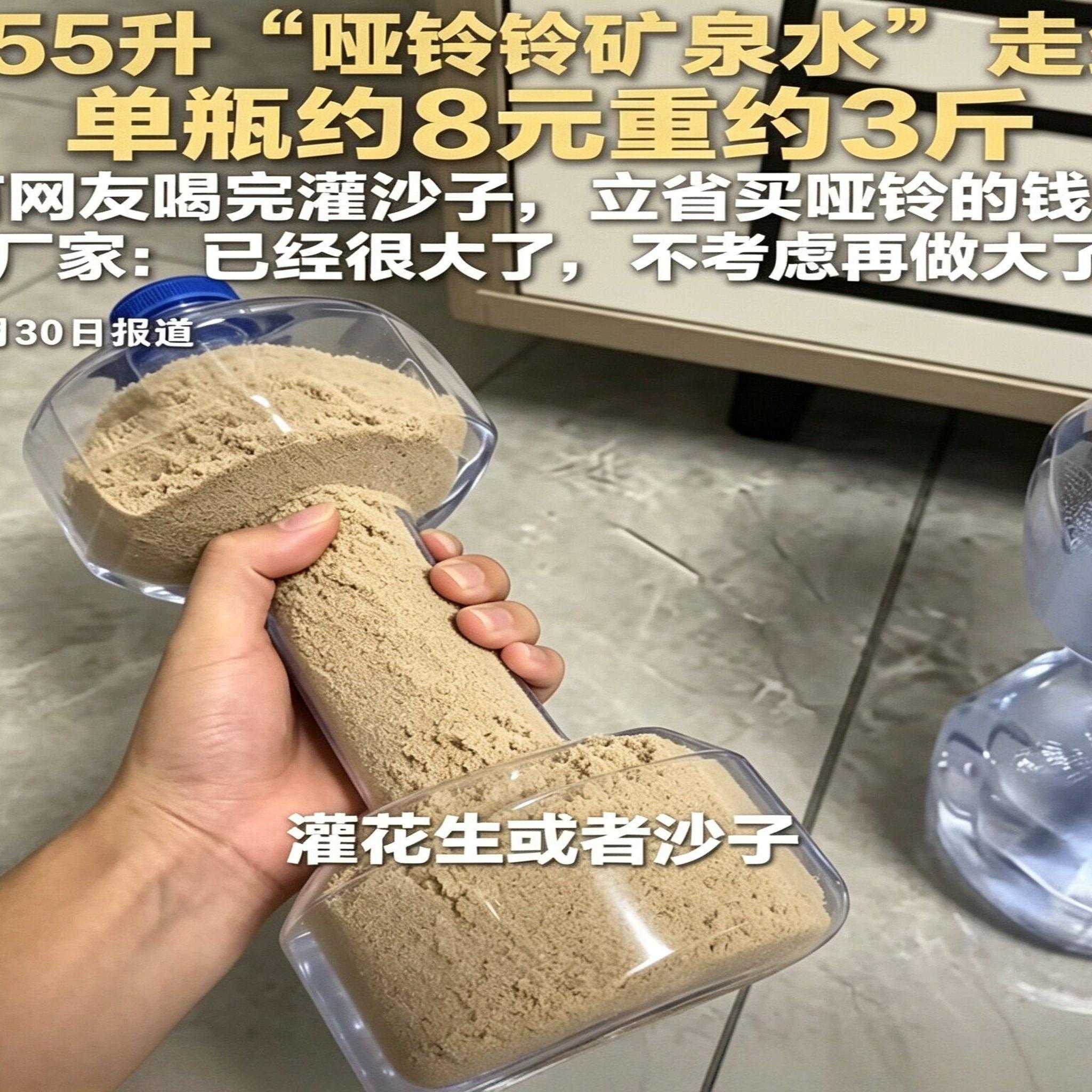 【健身两用】哑铃矿泉水瓶大容量便携式运动健身水壶在家锻炼神器