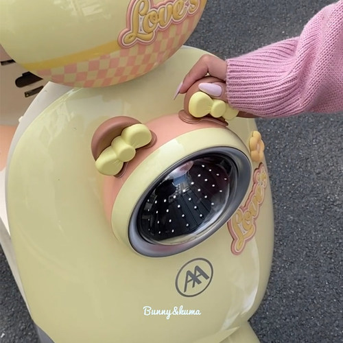 电动车装饰小配件耳朵蝴蝶结头盔可爱雅迪九号通用电瓶车改造配饰