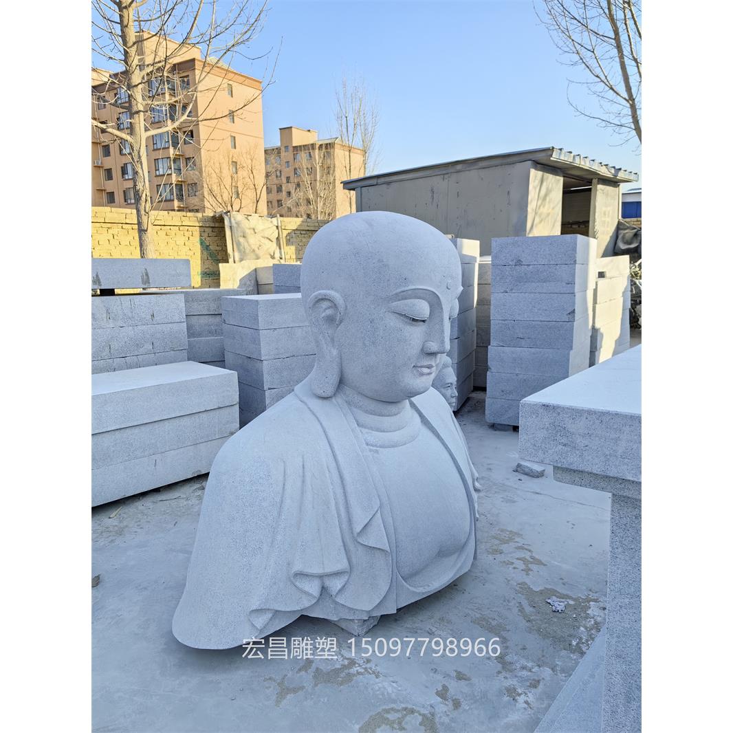 大理石地藏王石雕像半胸像佛像雕刻寺庙庙宇户外居家供佛摆件装饰