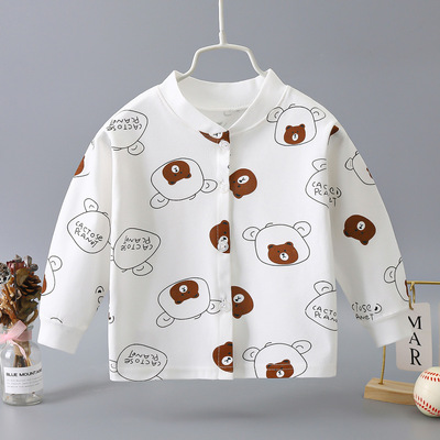 上衣秋衣女孩男童儿童春秋季开衫纯棉婴儿长袖新生儿单件宝宝衣服