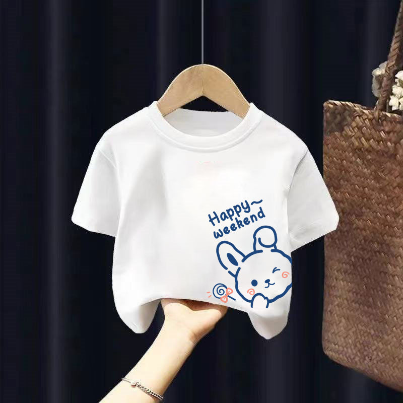 夏天女童纯棉短袖T恤夏季2025新款儿童卡通上衣中小童女孩圆领t恤,童装/婴儿装/亲子装,T恤,淘宝优惠券,粉丝福利购,淘宝优惠卷