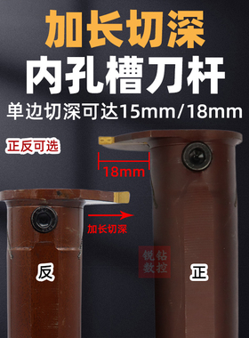 大孔加深数控内孔切槽刀杆内径扣槽MGIVR4025/5840大切深内孔槽刀