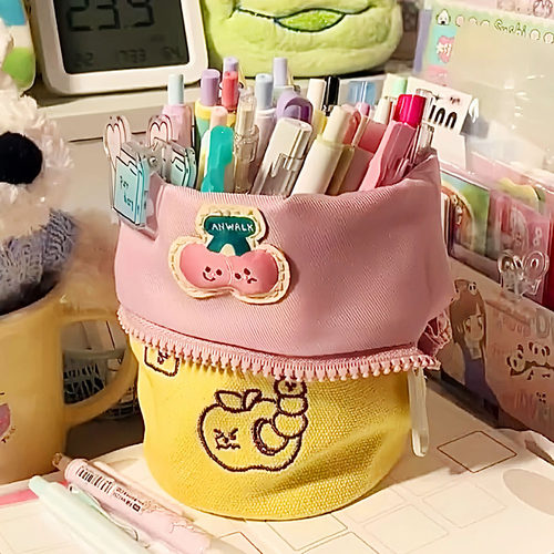 小红书同款日系创意竖翻笔筒笔袋