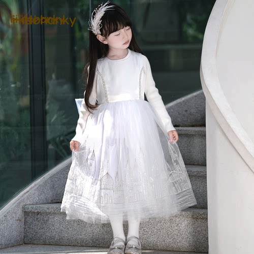 原创设计蝴蝶结白色礼服背心裙