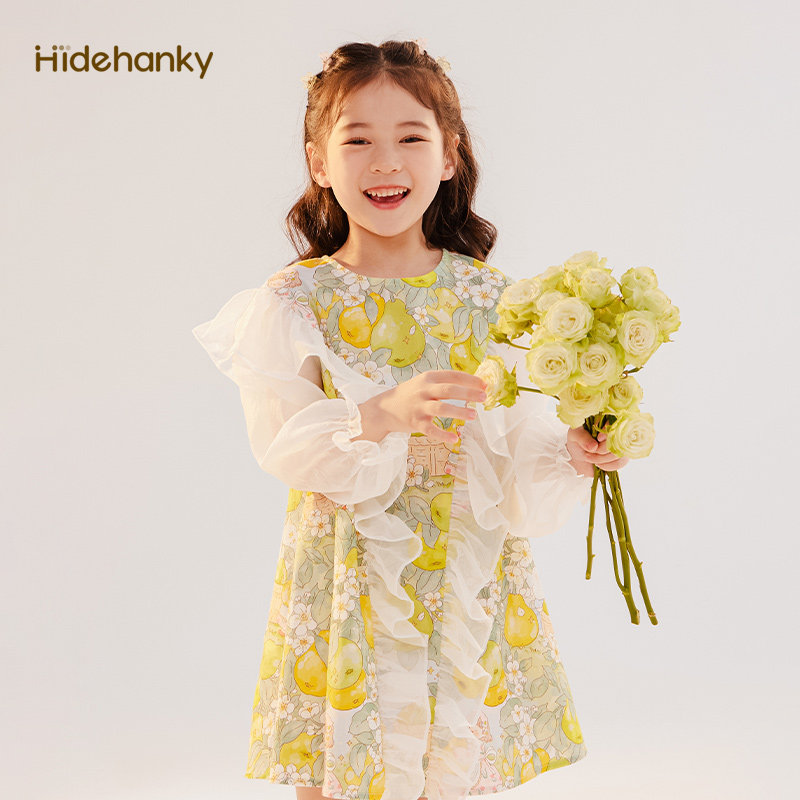 丢手绢洋气童装100%纯棉女童春季长袖印花连衣裙儿童女宝裙子,童装/婴儿装/亲子装,连衣裙,淘宝优惠券,粉丝福利购,淘宝优惠卷