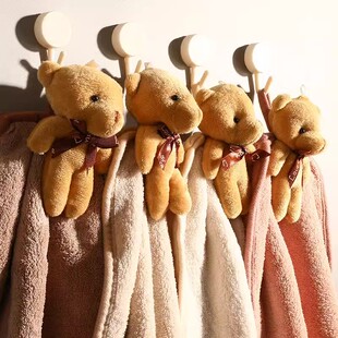 加厚小熊擦手巾挂式可爱吸水厨房卫生间抹布毛巾手帕插卡通大号