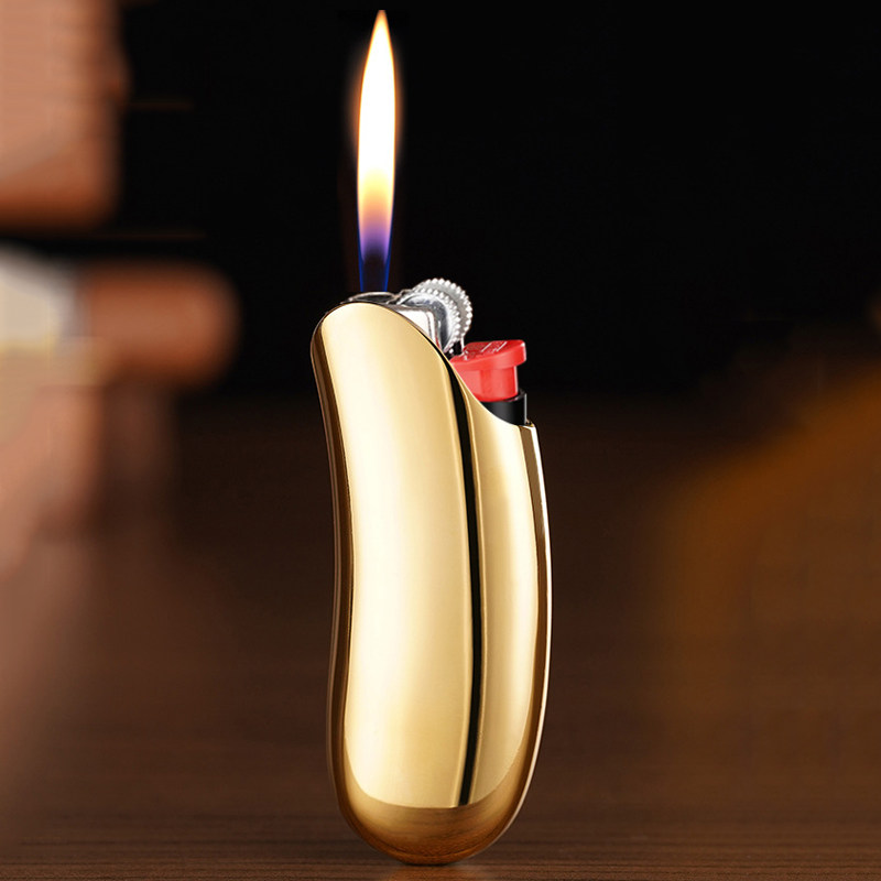 BIC比克J5滑轮打火机金属外壳保护套迷你便式携耐摔防爆高档家用