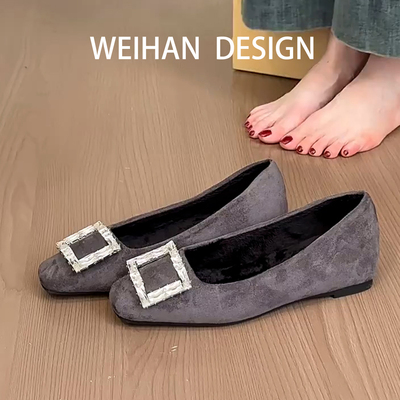 羊皮版！水钻方扣加绒内