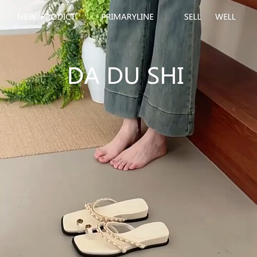 羊皮版！小香风套趾凉鞋