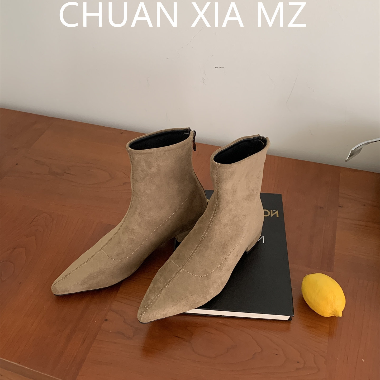 羊皮版~浅棕色女靴时装靴