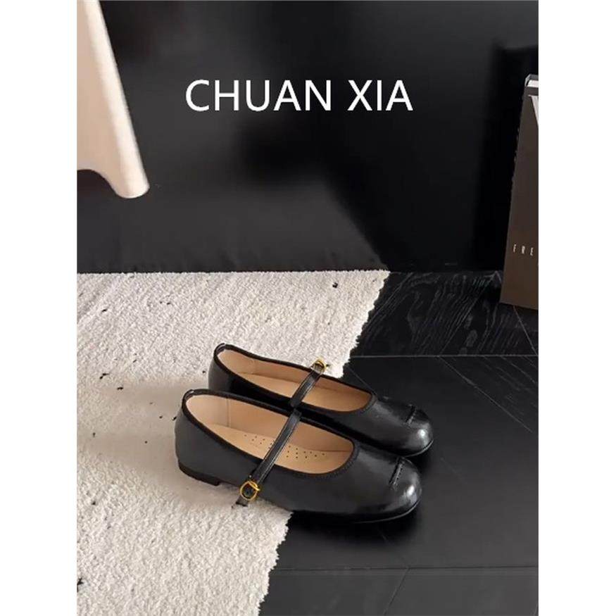 羊皮版！黑色简约圆头单鞋女英伦风平底小皮鞋真皮一字扣玛丽珍鞋,女鞋,玛丽珍鞋,淘宝优惠券,粉丝福利购,淘宝优惠卷